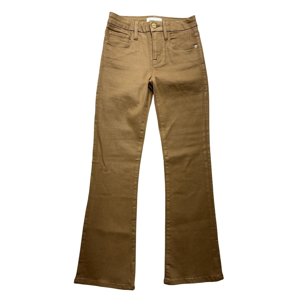 FRAME Le Crop Mini‎ Boot Jeans Womens 23 Brown Mid Rise Crop Bootcut Stretch